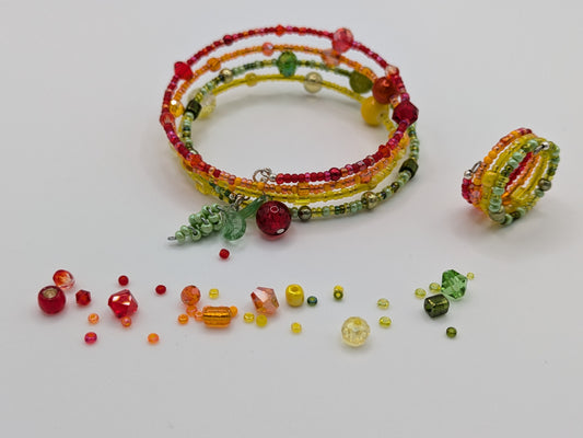 Fruit Cocktail Bracelet and Ring Set (Made to Order)