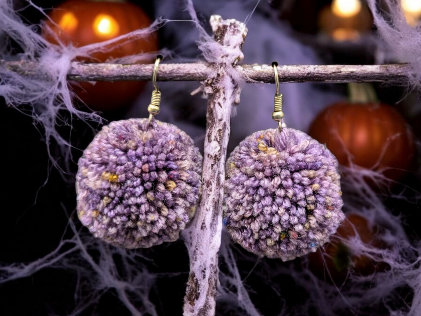 Pom Pom Earrings Spooky Edition